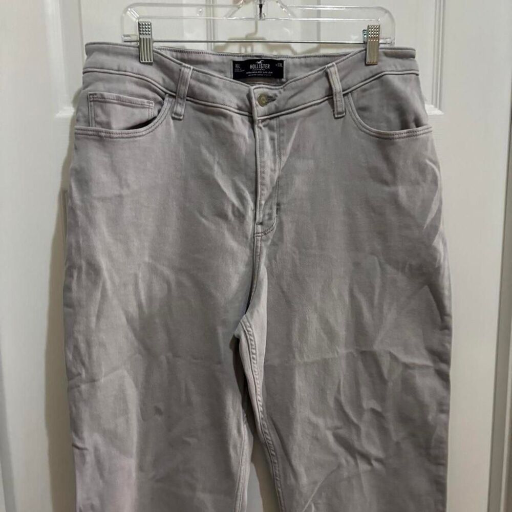 Hollister-co Women's Grey and Purple Jeans